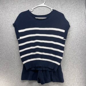 Jessica Simpson Navy and White Striped Sweater